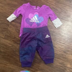 Adidas 3 month 2piece set with onesie and joggers